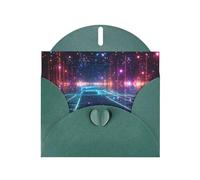 WZYWHJ Biglietto di auguri verde scuro per le vacanze, 15,2 x 10,2 cm, con busta, per Natale, compleanno, San Valentino, invito alle feste, tecnologia fluorescenza immagine