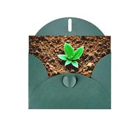 WZYWHJ Biglietto di auguri verde scuro per le vacanze, 15,2 x 10,2 cm, con busta, per Natale, compleanno, San Valentino, invito per feste, piante del suolo che crescono