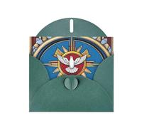 WZYWHJ Biglietto di auguri verde scuro per le vacanze, 15,2 x 10,2 cm, con busta, per Natale, compleanno, San Valentino, invito a feste, spirito santo christia immagine