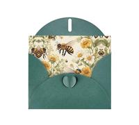 WZYWHJ Biglietto di auguri verde scuro per Natale, compleanno, anniversario e altre api che raccolgono il miele. Stampe