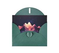 WZYWHJ Biglietto di auguri verde scuro per Natale, compleanno, anniversario e altre montagne di notte