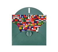 WZYWHJ Biglietto di auguri verde scuro per Natale, compleanno, anniversario e altro ancora con bandiera nazionale