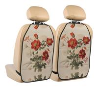 WZYWHJ Blooming Bouquet Stampa Seggiolino Auto Anti Calcio Storage Pad 2 Pezzi, Multi-funzionale Storage Bag Seat Protector Dopo l'installazione