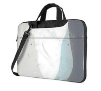 WZYWHJ Blu e Bianco Stampe Arte Ultra-sottile portatile monospalla borsa del computer accessori per computer morbido antiurto per laptop, Nero , 15.6 inch