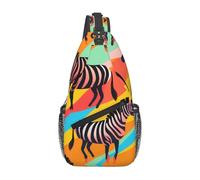 WZYWHJ Borsa a tracolla casual da uomo con stampa zebrata colorata con elevata capacità di archiviazione e tracolla regolabile