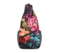 WZYWHJ Borsa a tracolla casual da uomo stampata con motivo floreale colorato con elevata capacità di archiviazione e tracolla regolabile