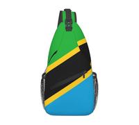 WZYWHJ Borsa a tracolla con bandiera della Tanzania, zaino da trekking resistente, con grande capacità e cinghie regolabili, nero, Taglia unica