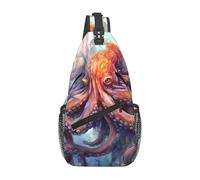 WZYWHJ Borsa a tracolla da uomo con stampa di tentacoli di polpo casual con elevata capacità di archiviazione e tracolla regolabile