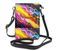 WZYWHJ Borsa a tracolla in pelle con motivo a righe fluorescenti, regalo versatile per donne, passeggiate, campeggio, shopping e viaggi