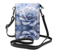 WZYWHJ Borsa a tracolla in pelle con motivo bocciolo di rosa blu, regalo versatile per donne, passeggiate, campeggio, shopping e viaggi