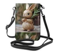 WZYWHJ Borsa a tracolla in pelle con motivo coniglietto di bambù, regalo versatile per donne, passeggiate, campeggio, shopping e viaggi