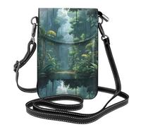 WZYWHJ Borsa a tracolla in pelle con motivo foresta pluviale pixelata, regalo versatile per donne, passeggiate, campeggio, shopping e viaggi