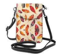 WZYWHJ Borsa a tracolla in pelle con sei piume colorate, regalo versatile per donne, passeggiate, campeggio, shopping e viaggi