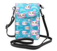 WZYWHJ Borsa a tracolla in pelle con stampa di gatto con orecchie rosa, regalo versatile per donne, passeggiate, campeggio, shopping e viaggi
