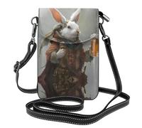 WZYWHJ Borsa a tracolla in pelle stampata con coniglietto bianco con birra, regalo versatile per donne, passeggiate, campeggio, shopping e viaggi