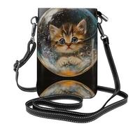 WZYWHJ Borsa a tracolla in pelle stampata con gattino nella bolla, regalo versatile per donne, passeggiate, campeggio, shopping e viaggi