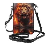 WZYWHJ Borsa a tracolla in pelle stampata con leone in fuoco, regalo versatile per donne, passeggiate, campeggio, shopping e viaggi