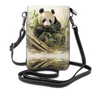 WZYWHJ Borsa a tracolla in pelle stampata con panda che scava con germogli di bambù, regalo versatile per donne, passeggiate, campeggio, shopping e viaggi