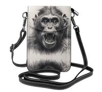 WZYWHJ Borsa a tracolla in pelle stampata con testa di scimmia, regalo versatile per donne, passeggiate, campeggio, shopping e viaggi