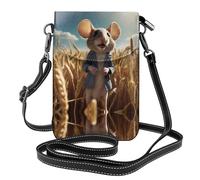WZYWHJ Borsa a tracolla in pelle stampata con topolino sul campo di grano, regalo versatile per donne, passeggiate, campeggio, shopping e viaggi