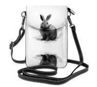 WZYWHJ Borsa a tracolla per telefono in pelle con coniglietto in inchiostro, regalo versatile per donne, passeggiate, campeggio, shopping e viaggi