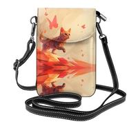 WZYWHJ Borsa a tracolla per telefono in pelle con motivo a farfalla con gatto che insegue una farfalla, regalo versatile per donne, passeggiate, campeggio, shopping e viaggi