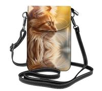WZYWHJ Borsa a tracolla per telefono in pelle con motivo gatto con testa in giù, regalo versatile per donne, passeggiate, campeggio, shopping e viaggi