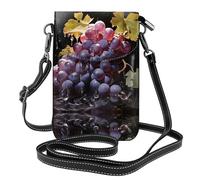 WZYWHJ Borsa a tracolla per telefono in pelle con stampa uva cristallina, regalo versatile per donne, passeggiate, campeggio, shopping e viaggi