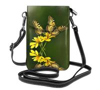WZYWHJ Borsa a tracolla per telefono in pelle stampata con farfalla gialla, regalo versatile per donne, passeggiate, campeggio, shopping e viaggi