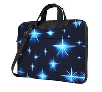 WZYWHJ Borsa per computer portatile con stampa a stelle blu, con interno morbido, tasche multiple, ideale per uomini, viaggi e affari, Nero, 13 inch