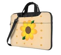 WZYWHJ Borsa per computer portatile con stampa di girasoli dorati, con interno morbido, tasche multiple, ideale per uomini, viaggi e affari, Nero, 14 inch