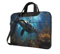 WZYWHJ Borsa per computer portatile con stampa di orche assassine, con interno morbido, tasche multiple, ideale per uomini, viaggi e affari, Nero, 13 inch
