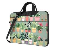 WZYWHJ Borsa per computer portatile con stampa di piante bonsai, con interno morbido, tasche multiple, ideale per uomini, viaggi e affari, Nero, 13 inch