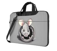 WZYWHJ Borsa per computer portatile con stampa di topi grigi, con interno morbido, tasche multiple, ideale per uomini, viaggi e affari, Nero, 13 inch