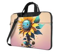 WZYWHJ Borsa per computer portatile con stampa meccanica di girasoli, con interno morbido, tasche multiple, ideale per uomini, viaggi e affari, Nero, 14 inch