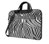 WZYWHJ Borsa per computer portatile con stampa zebrata, con interno morbido, tasche multiple, ideale per uomini, viaggi e affari, Nero, 14 inch