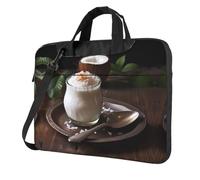 WZYWHJ Borsa per computer portatile stampata con budino di cocco, con interno morbido, tasche multiple, ideale per uomini, viaggi e affari, Nero, 15.6 inch
