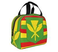 WZYWHJ Borsa per il pranzo con stampa di bandiera hawaiana nativa borsa per il pranzo portatile isolata borse per il pranzo robuste