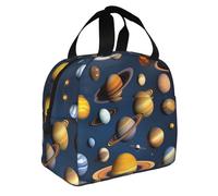 WZYWHJ Borsa per il pranzo con stampa di pianeti del sistema solare Borsa per il pranzo portatile isolata borse per il pranzo robuste