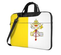 WZYWHJ Borsa per laptop con stampa bandiera del Vaticano, con interno morbido, tasche multiple, ideale per uomini, viaggi e affari, colore nero, 14"