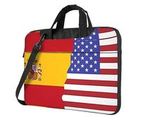 WZYWHJ Borsa per laptop con stampa della bandiera della Spagna americana, con interno morbido, tasche multiple, ideale per uomini, viaggi e affari, Nero, 13 inch