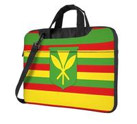 WZYWHJ Borsa per laptop con stampa di bandiera hawaiana, con interno morbido, tasche multiple, ideale per uomini, viaggi e affari, Nero, 13 inch