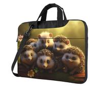 WZYWHJ Borsa per laptop con stampa di molti ricci, con interno morbido, tasche multiple, ideale per uomini, viaggi e affari, colore nero, 14"