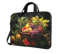 WZYWHJ Borsa per laptop con stampa di piante e frutti, con interno morbido, tasche multiple, ideale per uomini, viaggi e affari, colore nero, 14"