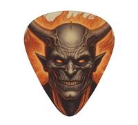 Wzywhj Burning Devil Printing - Plettro per chitarra, impugnatura facile, per ukulele, chitarra acustica ed elettrica, 12 pezzi