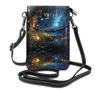 WZYWHJ Butterflies in Fairy Tales Picture Borsa porta cellulare da donna in pelle con tracolla regolabile