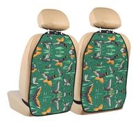 WZYWHJ Caccia Volare Anatre Selvatiche Stampato Seggiolino Auto Anti Calcio Storage Pad 2 Pezzi, Multi-funzionale Borsa di Immagazzinaggio Sedile Protector Dopo L'installazione