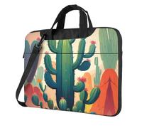 WZYWHJ Cactus astratto Stampe Ultra-sottile portatile monospalla borsa del computer accessori per computer portatile morbido antiurto per laptop, Nero , 15.6 inch