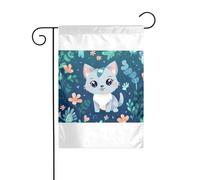 Wzywhj Calico - Bandiera da giardino con immagine di gatto, decorazione su entrambi i lati, 30,5 x 45,7 cm