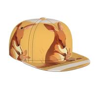WZYWHJ Cappellino da baseball alla moda a tesa piatta, con stampa di canguro, regolabile, traspirante e leggero, per uomini e donne, nero